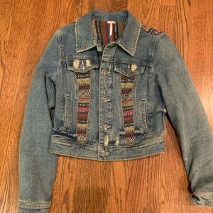 Free people cropped Jean jacket